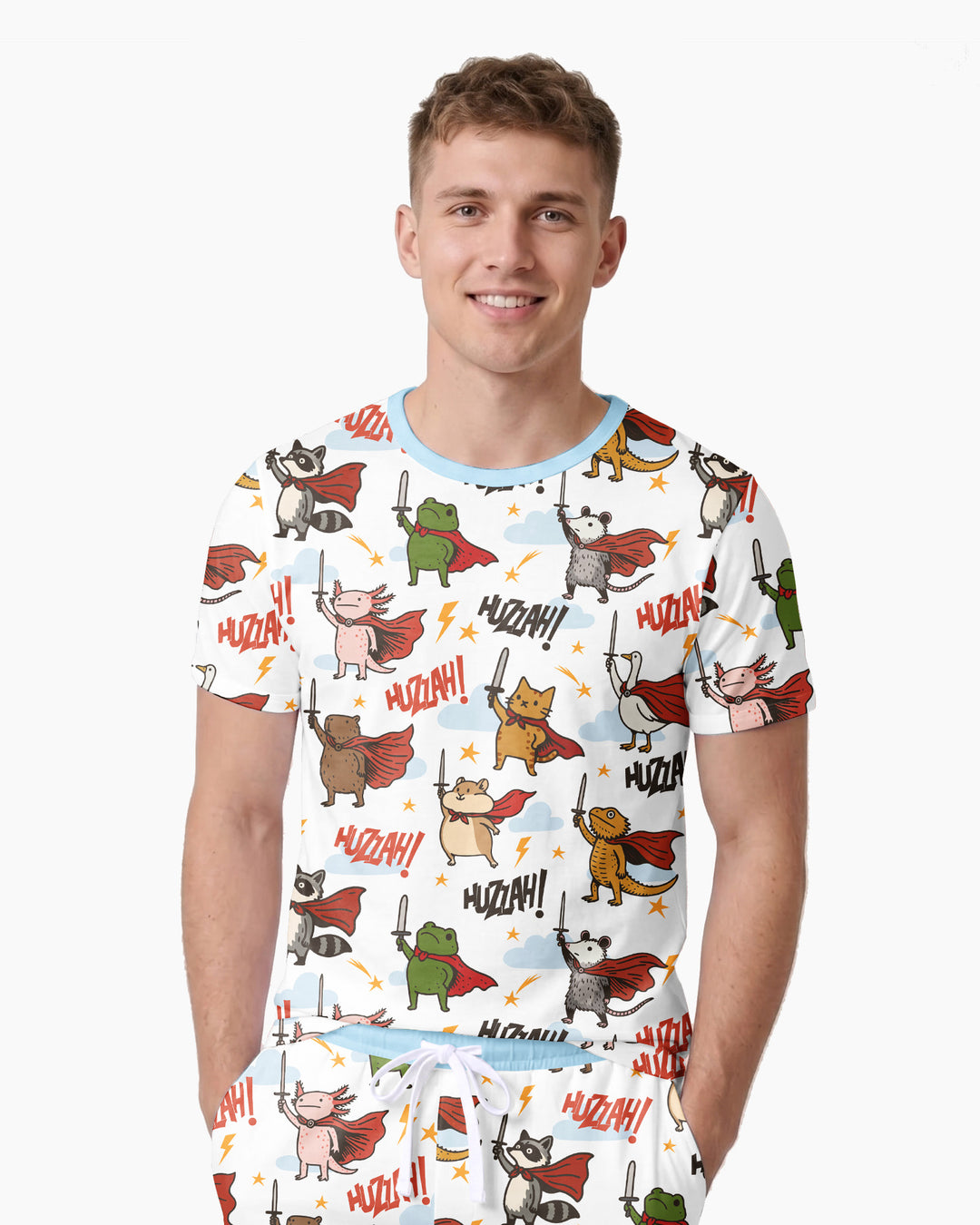 Huzzah! Huzzah! Bamboo Men Short Sleeve Short Pajama Set