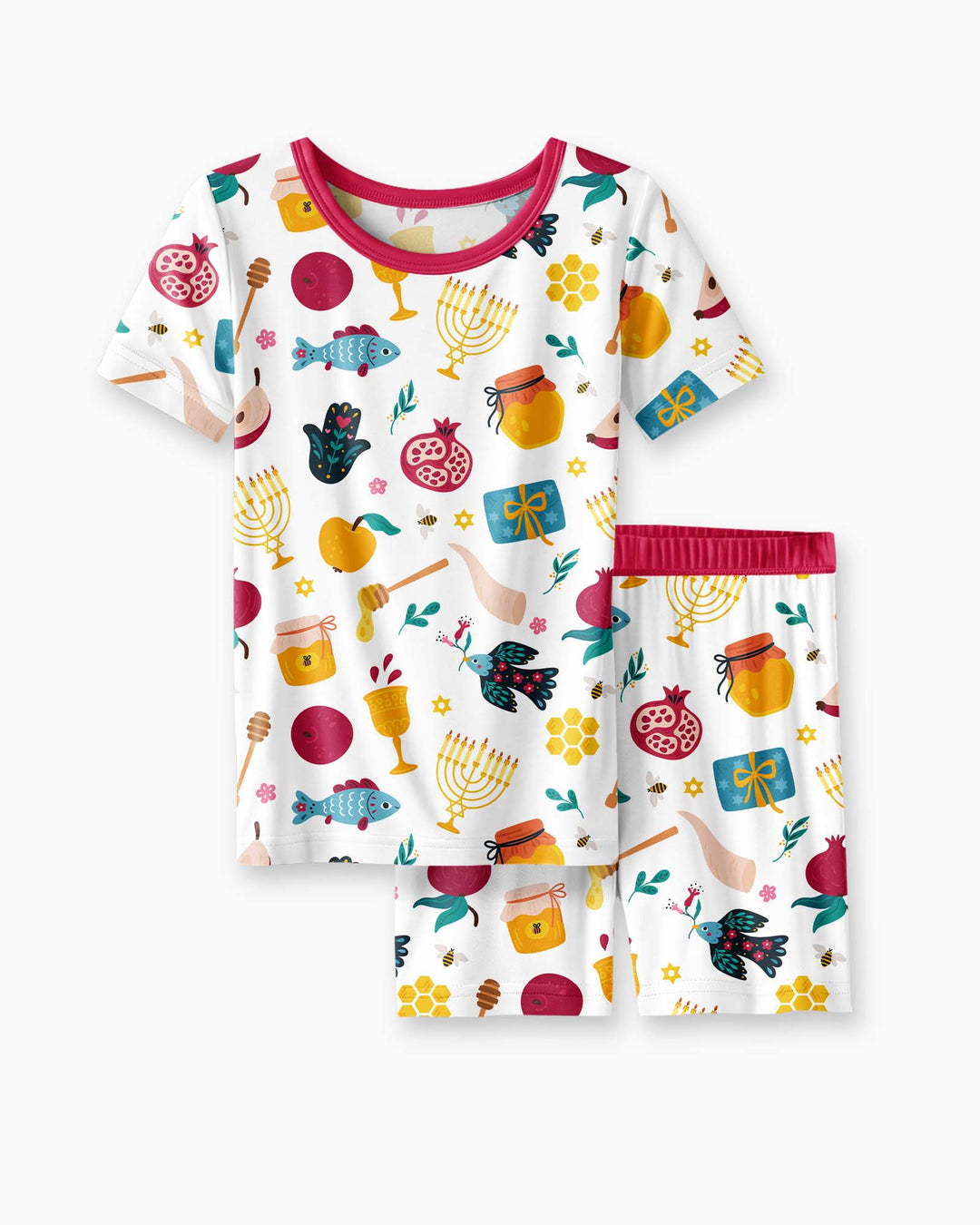 Shanah Tovah Party Bamboo Two Piece Short Sleeve Shorts Pajama Set