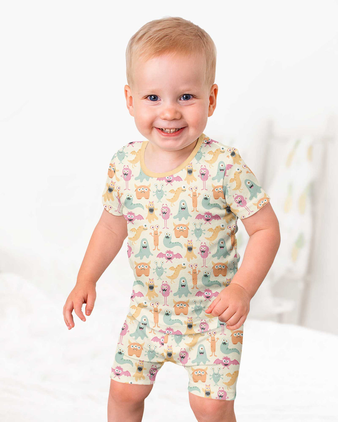 Monster Boo Bash Bamboo Two Piece Short Sleeve Shorts Pajama Set