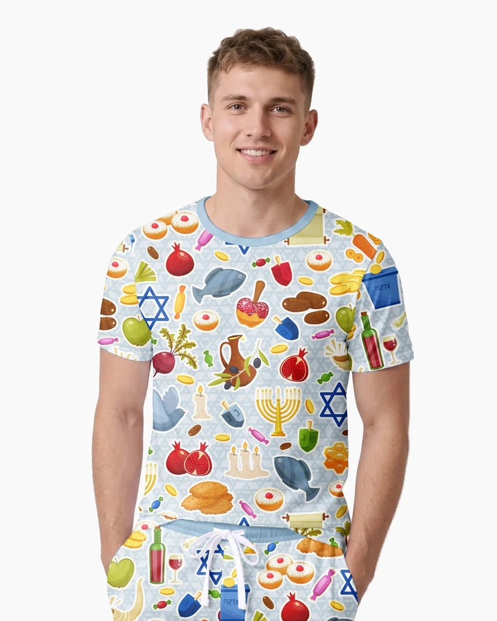 Shana Tovah Bamboo Men Short Sleeve Short Pajama Set