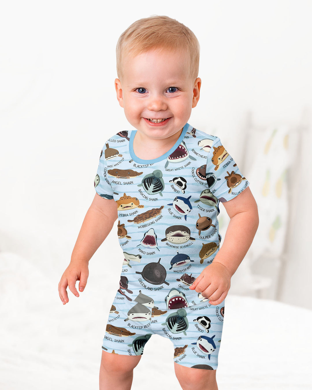 Template Bamboo Two Piece Short Sleeve Shorts Pyjamas Set