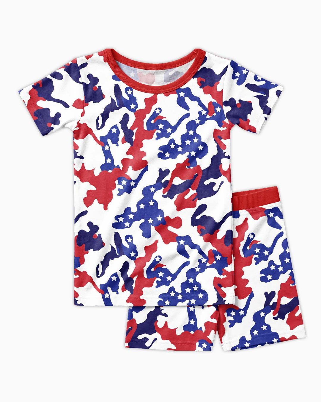 Patriot Camo Daddy & Me Matching Bamboo Two Piece Short Sleeve Shorts Pajama Set
