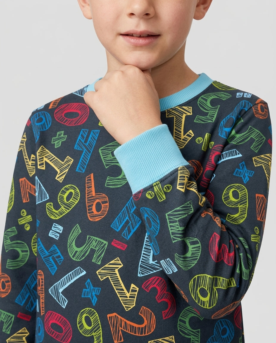 Math Doodles Bamboo Two Piece Long Sleeve Pajama Set