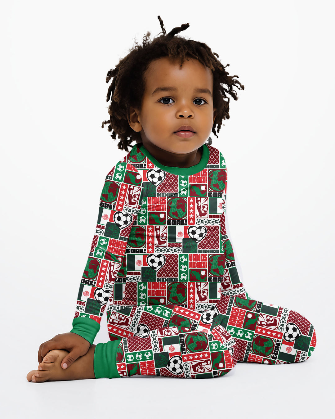 World Soccer Vamos Mexico Bamboo Two Piece Long Sleeve Pajama Set