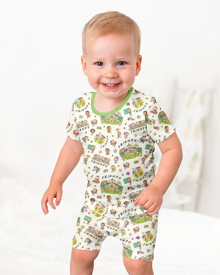 Template Bamboo Two Piece Short Sleeve Shorts Pyjamas Set