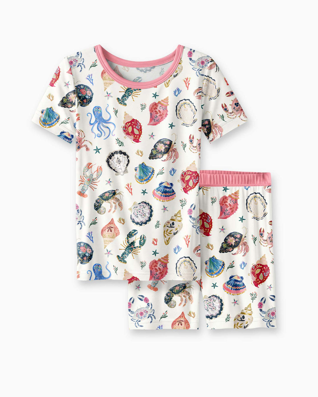 Preppy Coastal Bamboo Two Piece Short Sleeve Shorts Pajama Set
