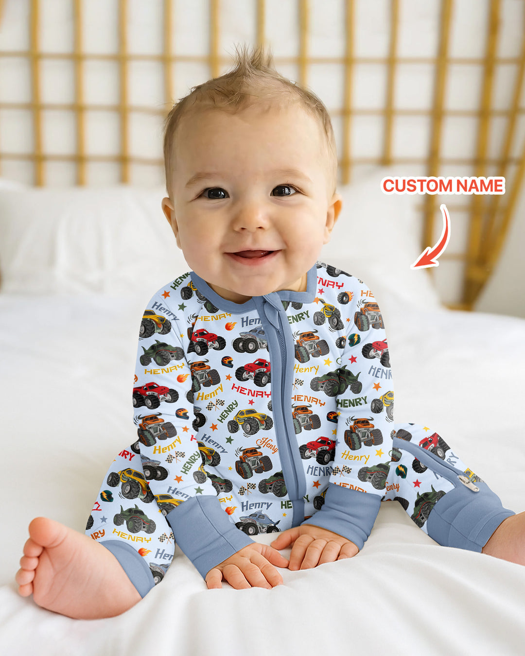 Personalized Monster Truck Bamboo Convertible Zippy