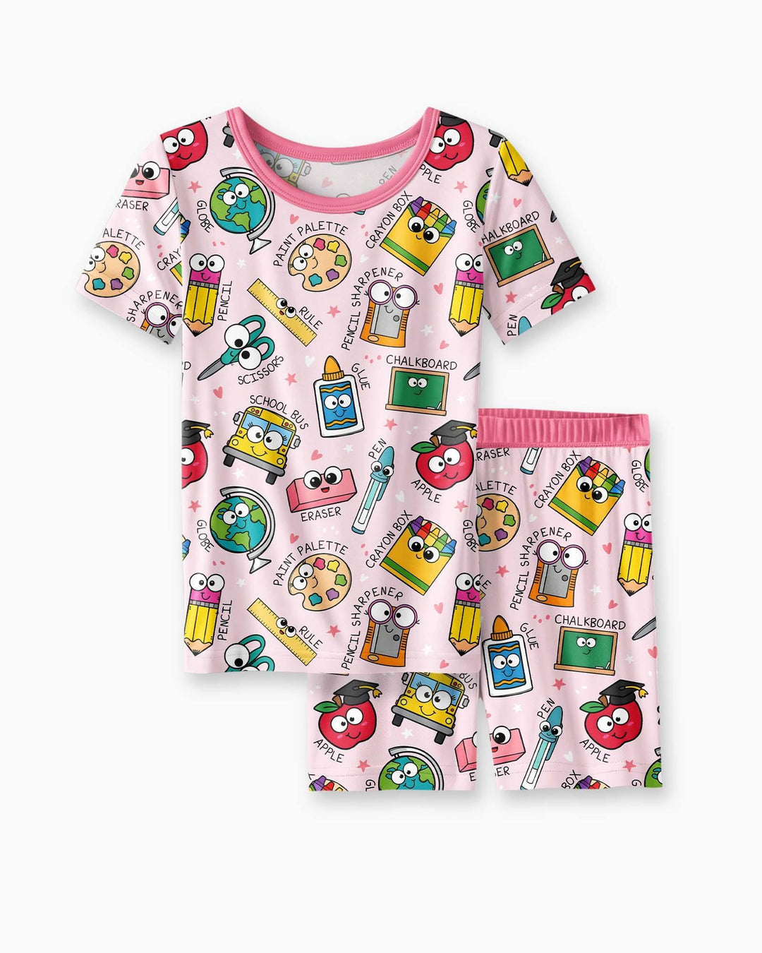 Happy School Pals Two Piece Short Sleeve Shorts Pajama Set