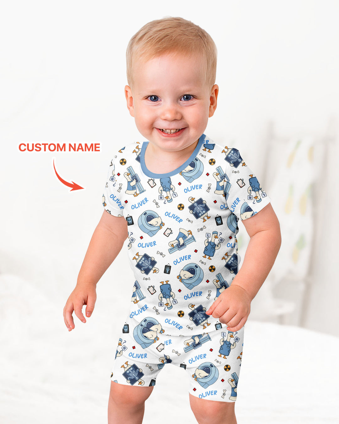 Rad Tech Goose Bamboo Two Piece Short Sleeve Shorts Pajama Set