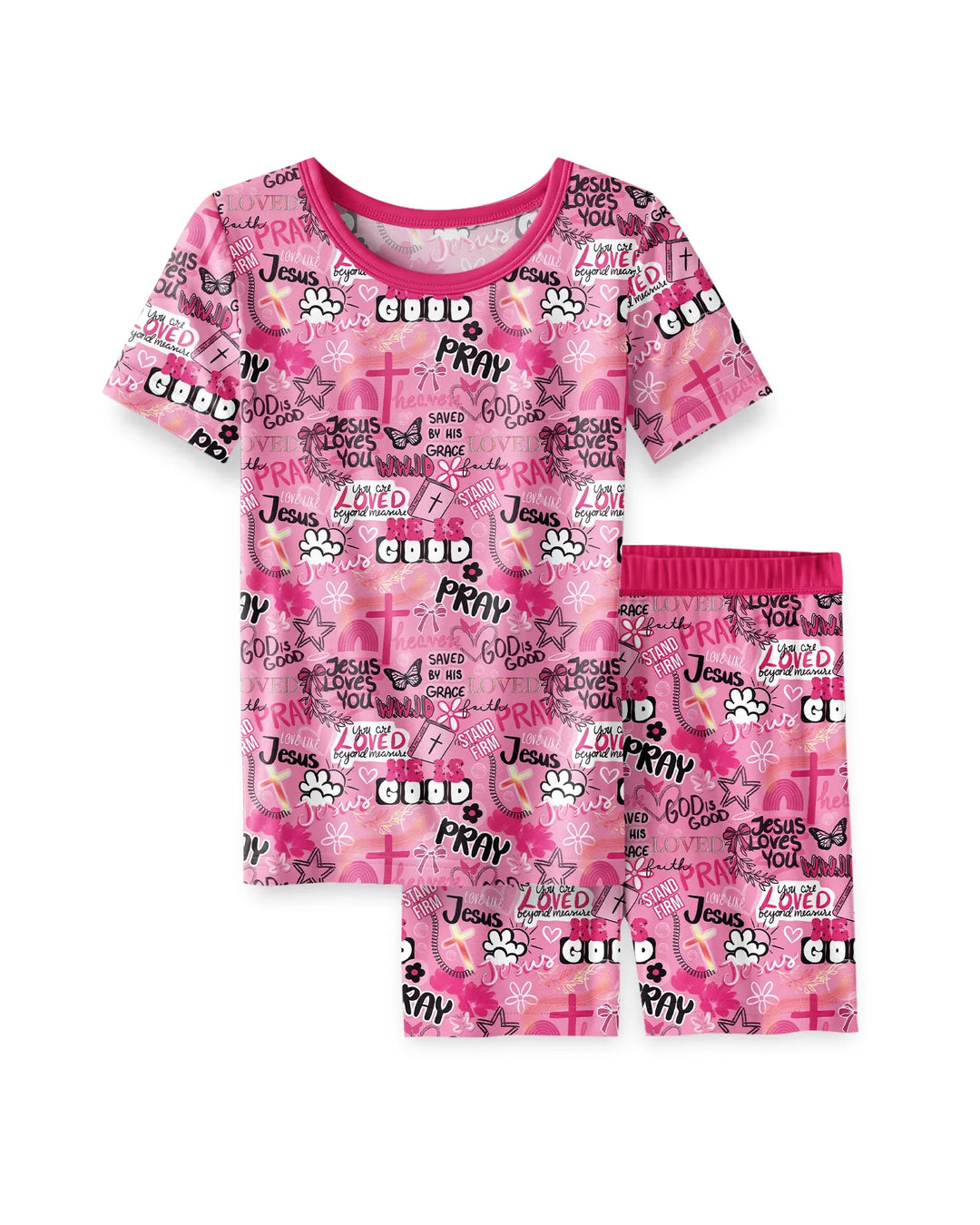 Template Bamboo Two Piece Short Sleeve Shorts Pyjamas Set