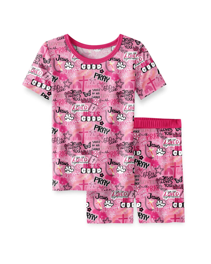 Template Bamboo Two Piece Short Sleeve Shorts Pyjamas Set