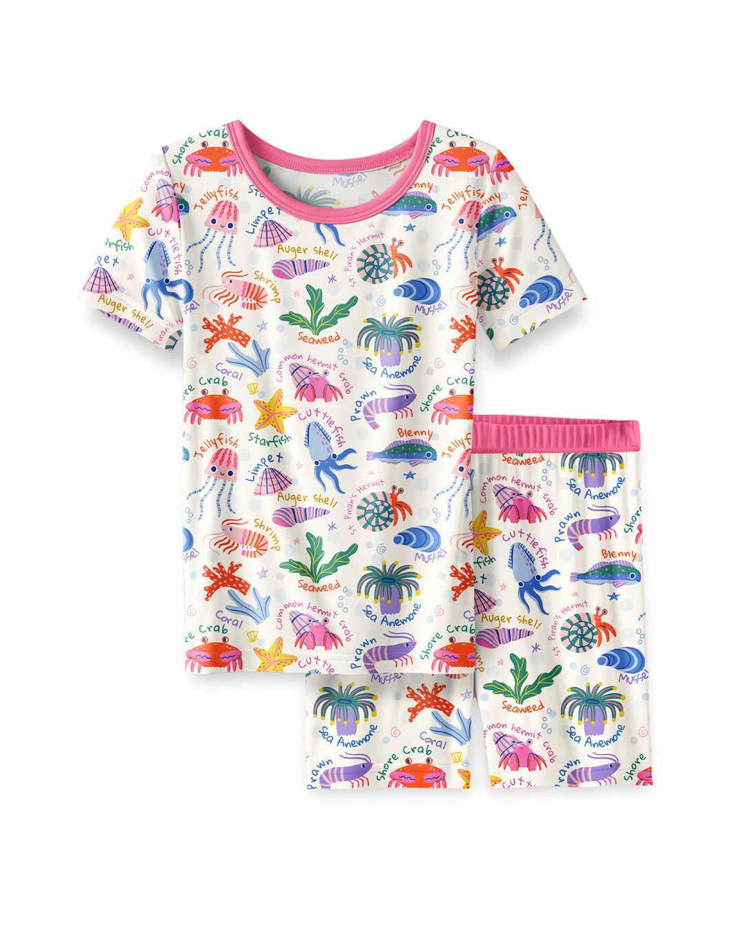 Tide Pool Pals Bamboo Two Piece Short Sleeve Shorts Pajama Set
