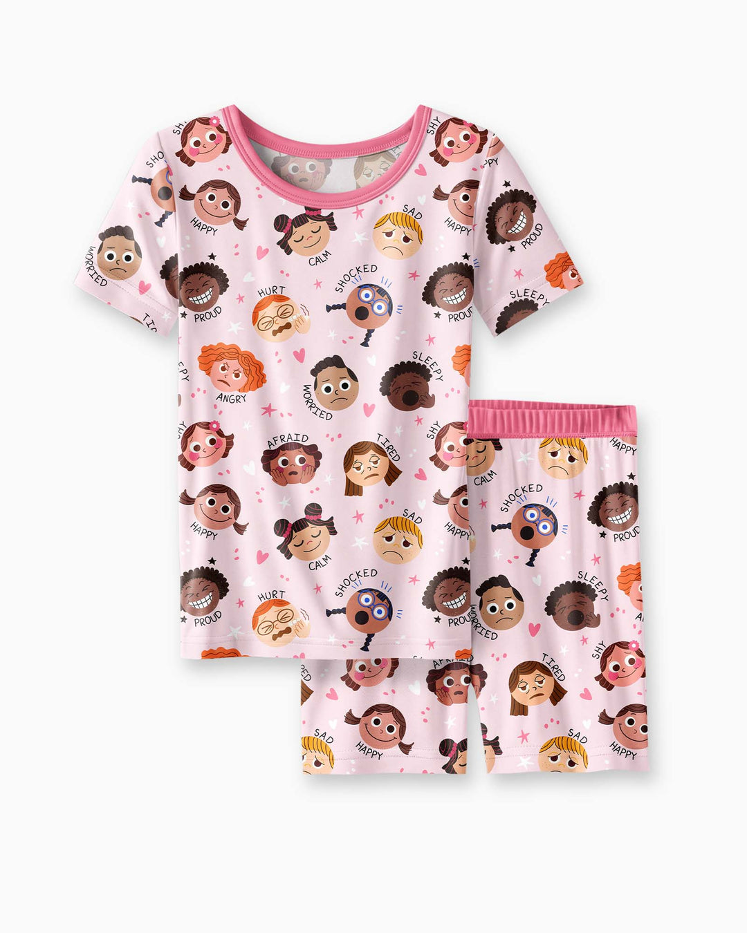 Feelings Vocabulary Bamboo Two Piece Short Sleeve Shorts Pajama Set