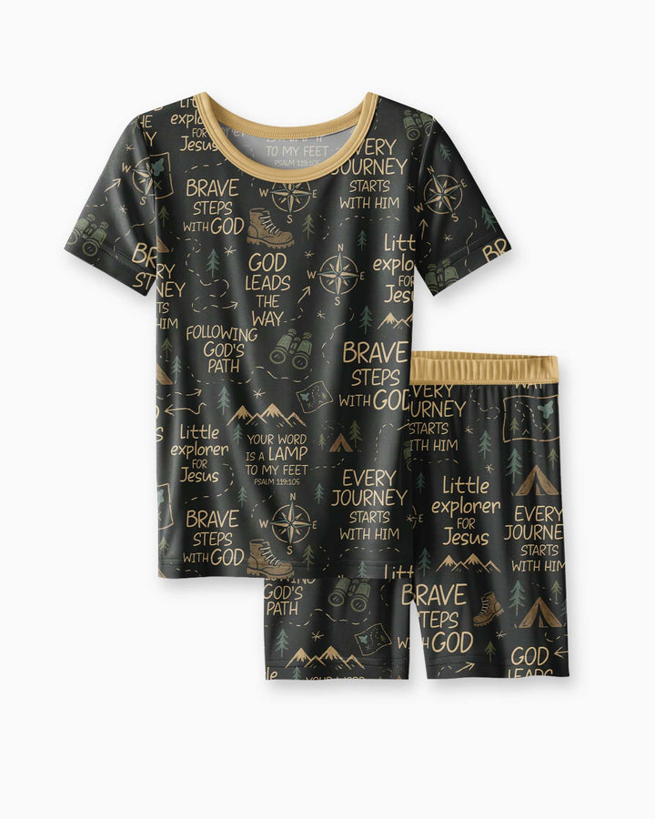 Template Bamboo Two Piece Short Sleeve Shorts Pyjamas Set