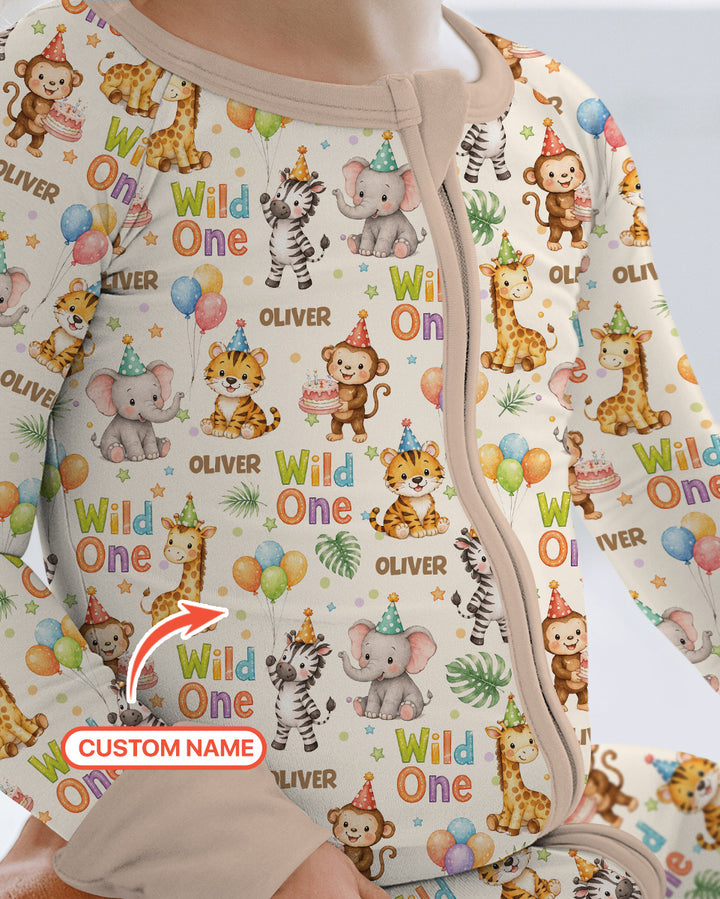 Custom Name 1st Birthday Wild One Bamboo Convertible Zippy