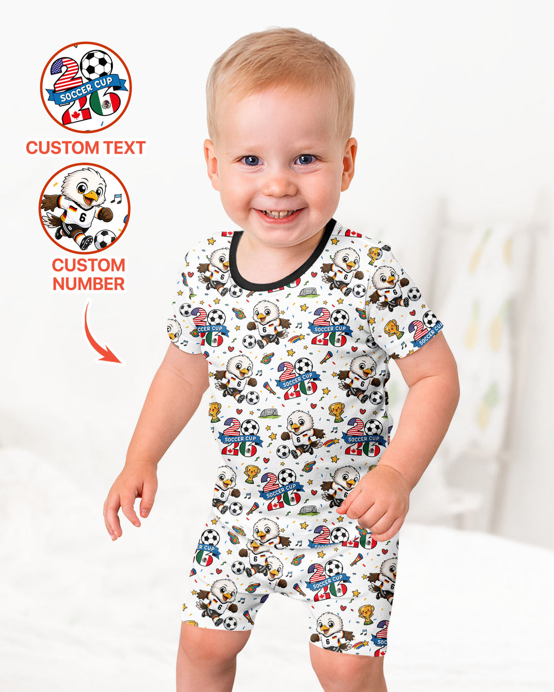 We Are The Champions Soccer Cup 2026 Bamboo Two Piece Short Sleeve Shorts Pajama Set