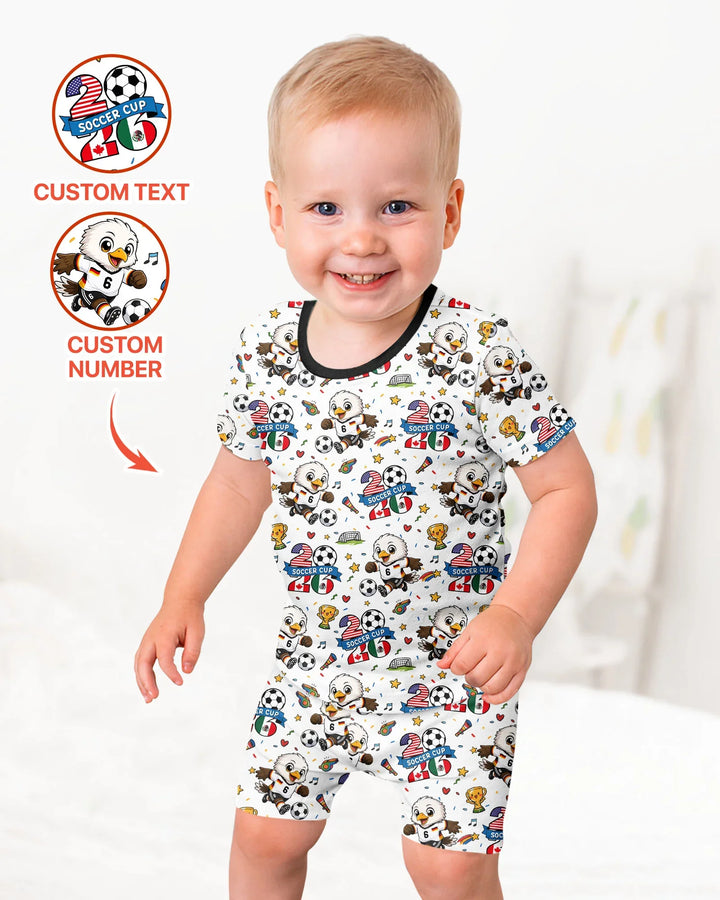 We Are The Champions Soccer Cup 2026 Bamboo Two Piece Short Sleeve Shorts Pajama Set