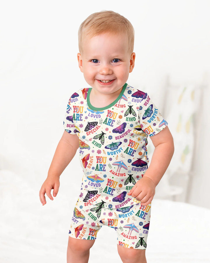 Proud Wings Family Matching Bamboo Two Piece Short Sleeve Shorts Pajama Set