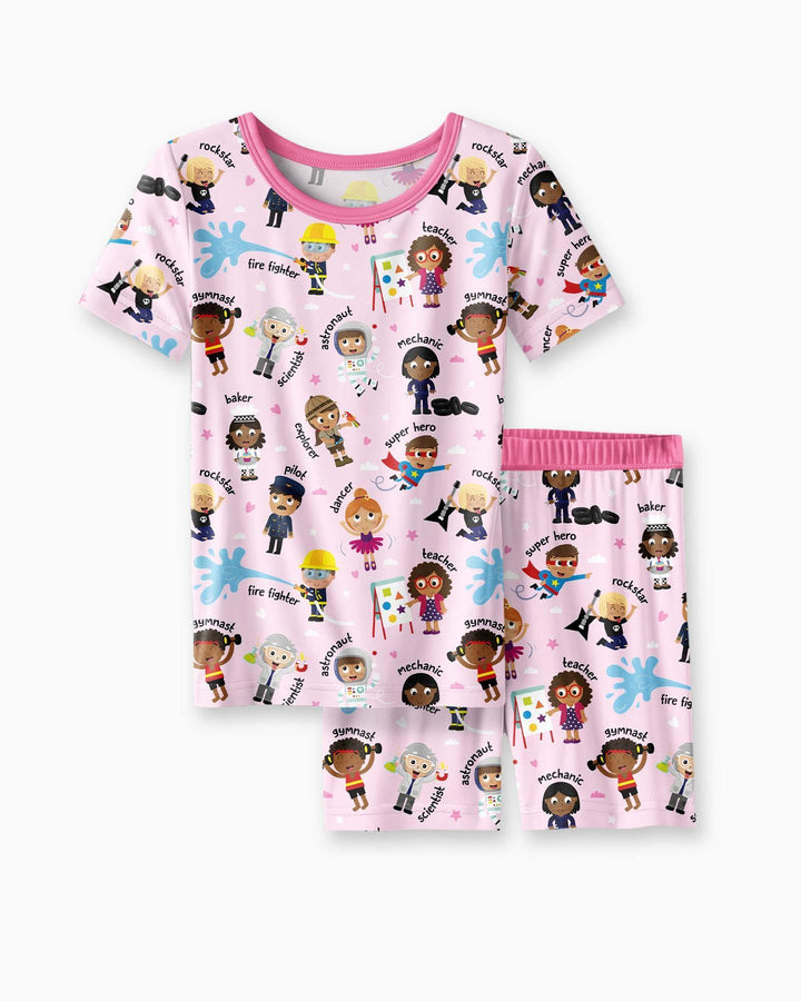 When I Grow Up Bamboo Two Piece Short Sleeve Shorts Pajama Set
