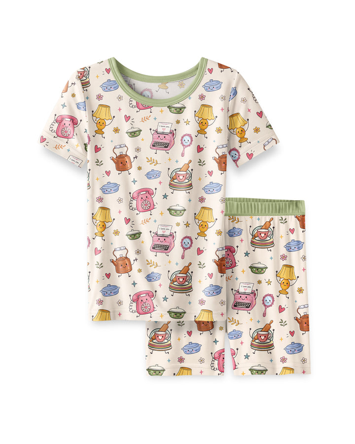 Template Bamboo Two Piece Short Sleeve Shorts Pyjamas Set