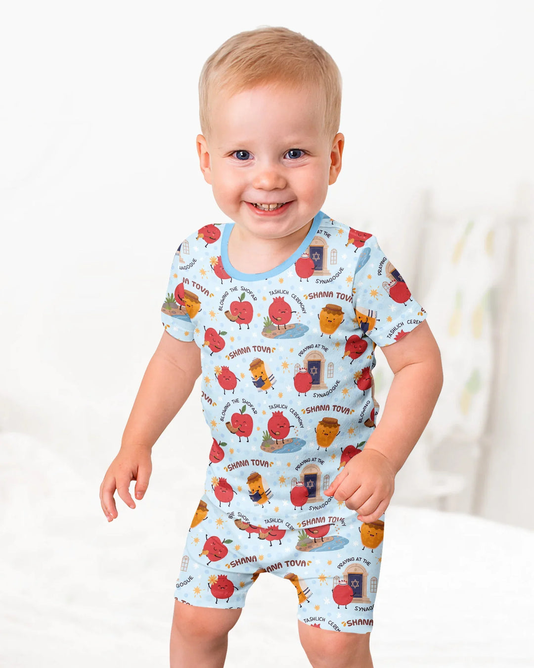 Template Bamboo Two Piece Short Sleeve Shorts Pyjamas Set