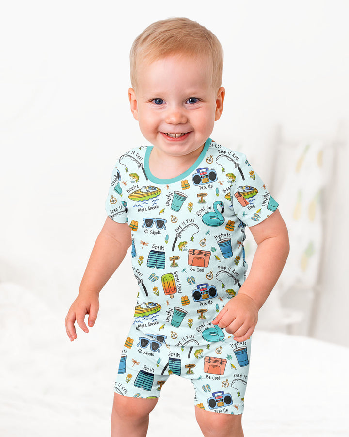 Lake Days Bamboo Two Piece Short Sleeve Shorts Pajama Set