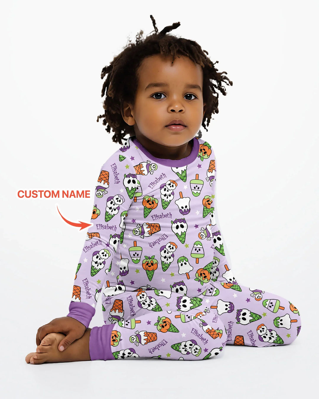 Summerween Ice cream Bamboo Two Piece Long Sleeve Pajama Set