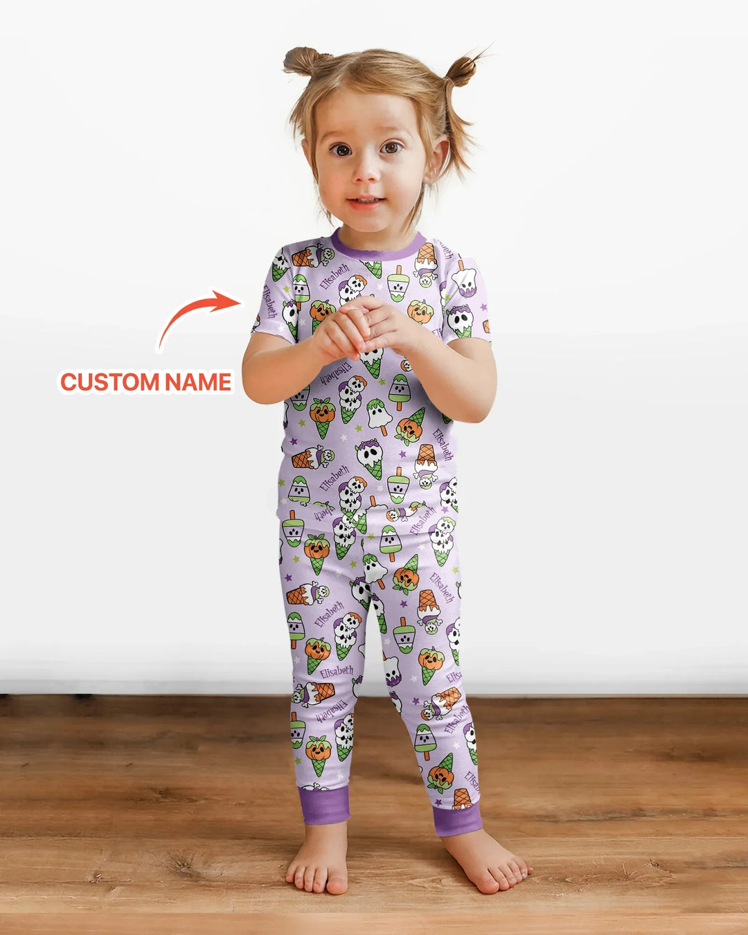 Summerween Ice cream Bamboo Two Piece Short Sleeve Pajama Set