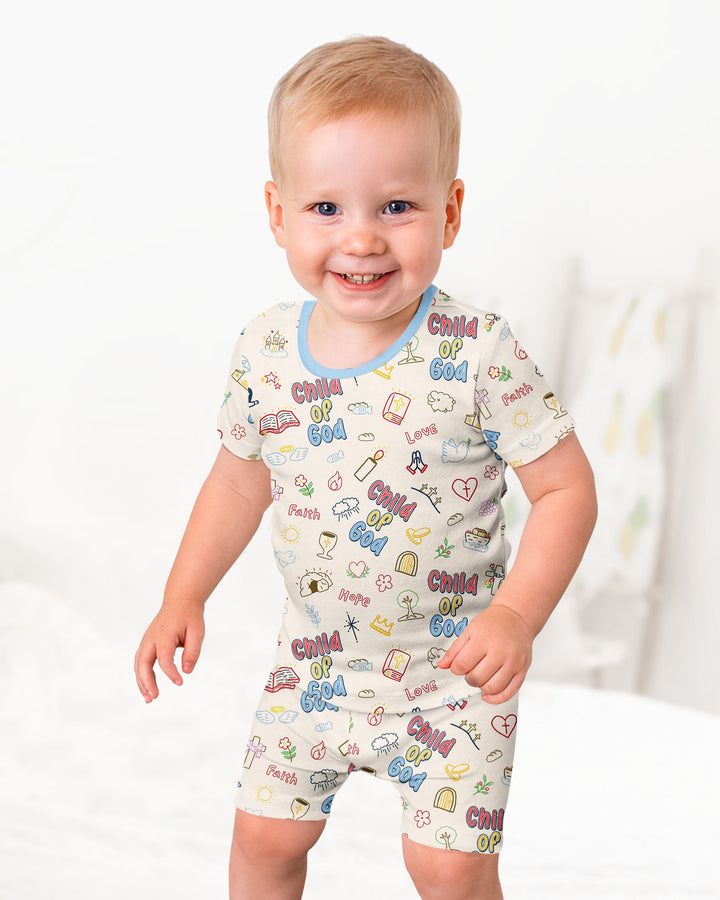 A Child Of God Family Matching Bamboo Two Piece Short Sleeve Shorts Pajama Set