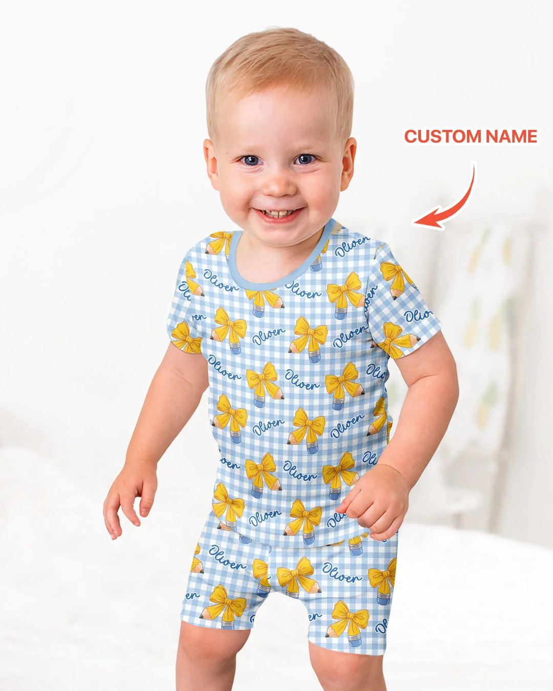 Coquette Back To School Bamboo Two Piece Short Sleeve Shorts Pajama Set