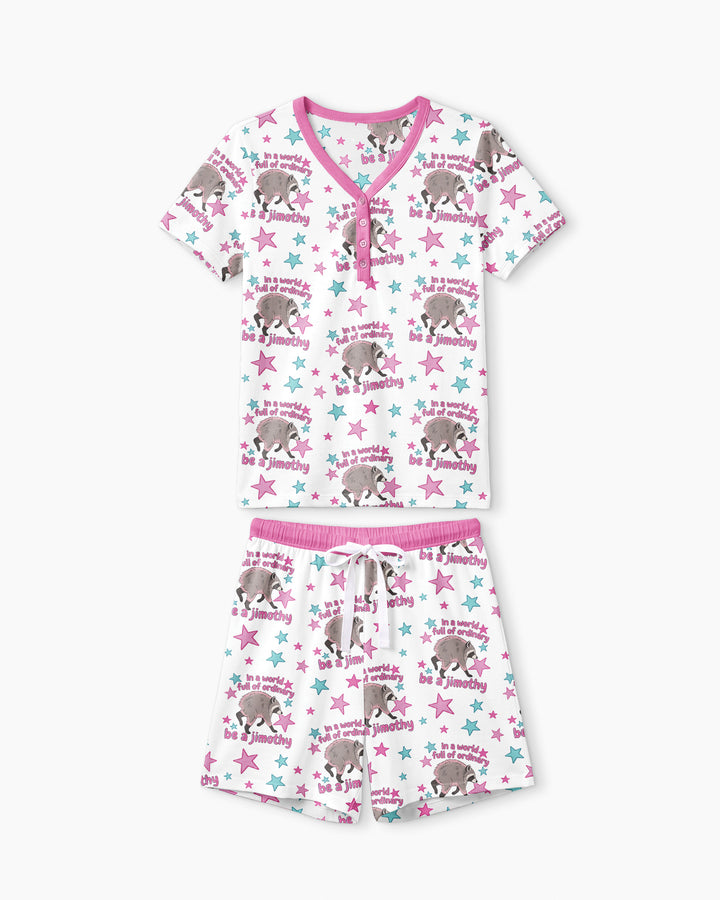 In A World Full Of Ordinary Be A Jimothy Bamboo Women Short Sleeve Short Pajama Set