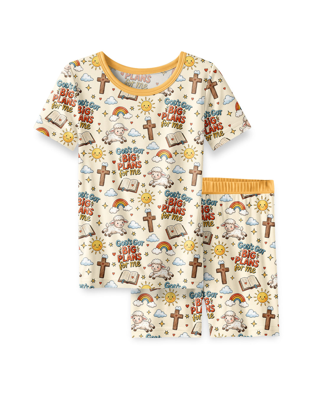 God's Got Big Plans For Me Bamboo Two Piece Short Sleeve Shorts Pajama Set