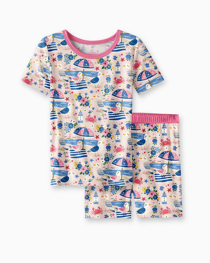 A Day At The Shore Bamboo Two Piece Short Sleeve Shorts Pajama Set