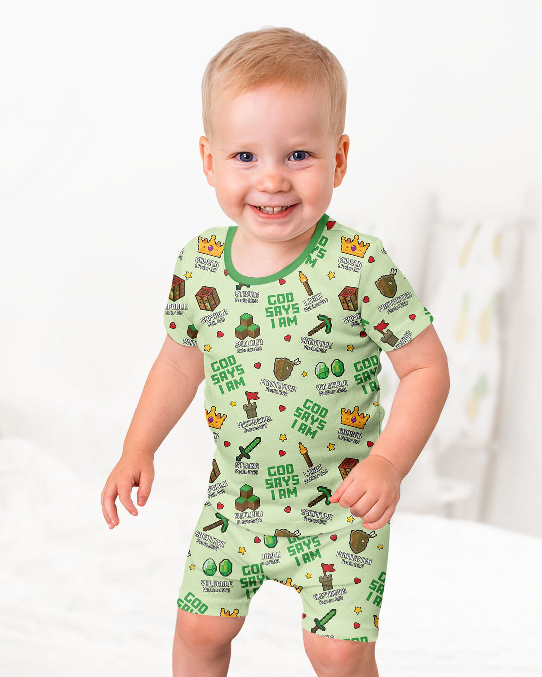 Template Bamboo Two Piece Short Sleeve Shorts Pyjamas Set