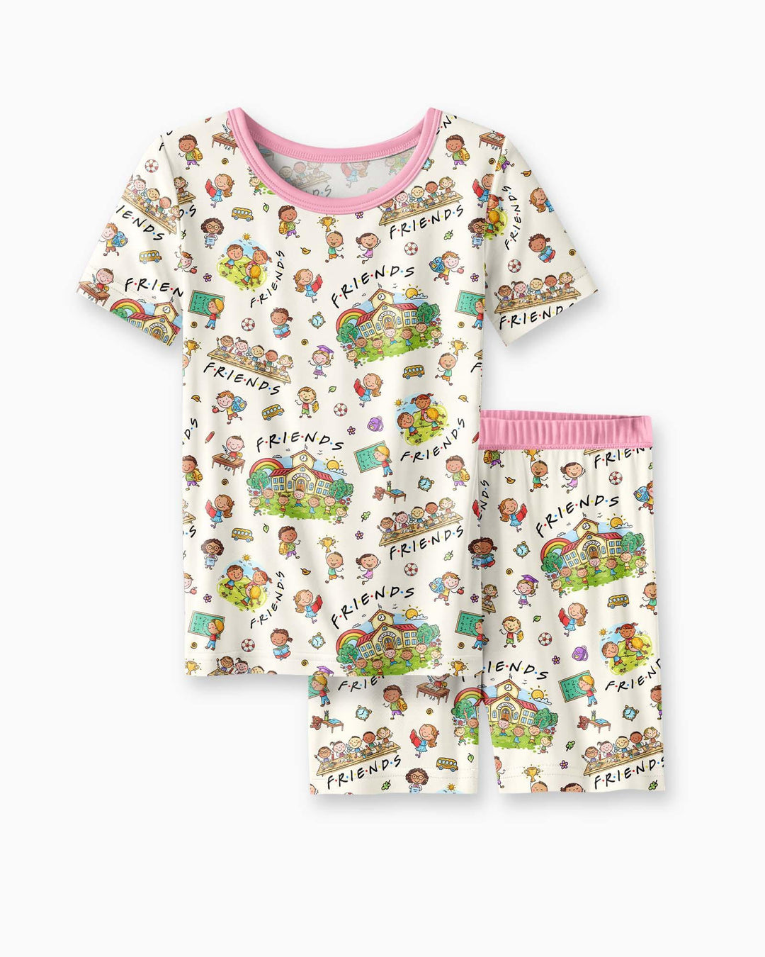 Template Bamboo Two Piece Short Sleeve Shorts Pyjamas Set