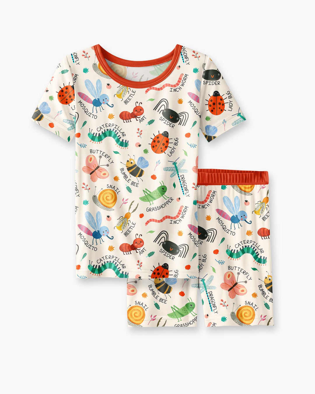 Bug Field Guide Bamboo Two Piece Short Sleeve Shorts Pajama Set