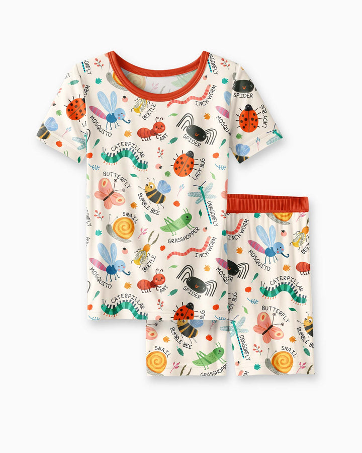Bug Field Guide Bamboo Two Piece Short Sleeve Shorts Pajama Set