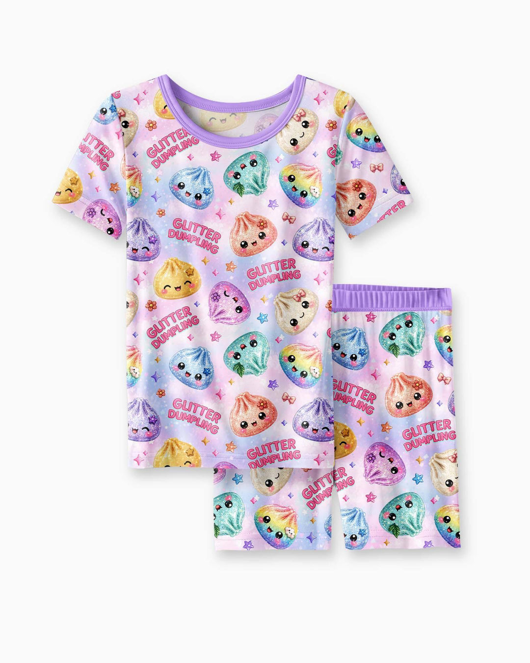 Glitter Dumpling Bamboo Two Piece Short Sleeve Shorts Pajama Set