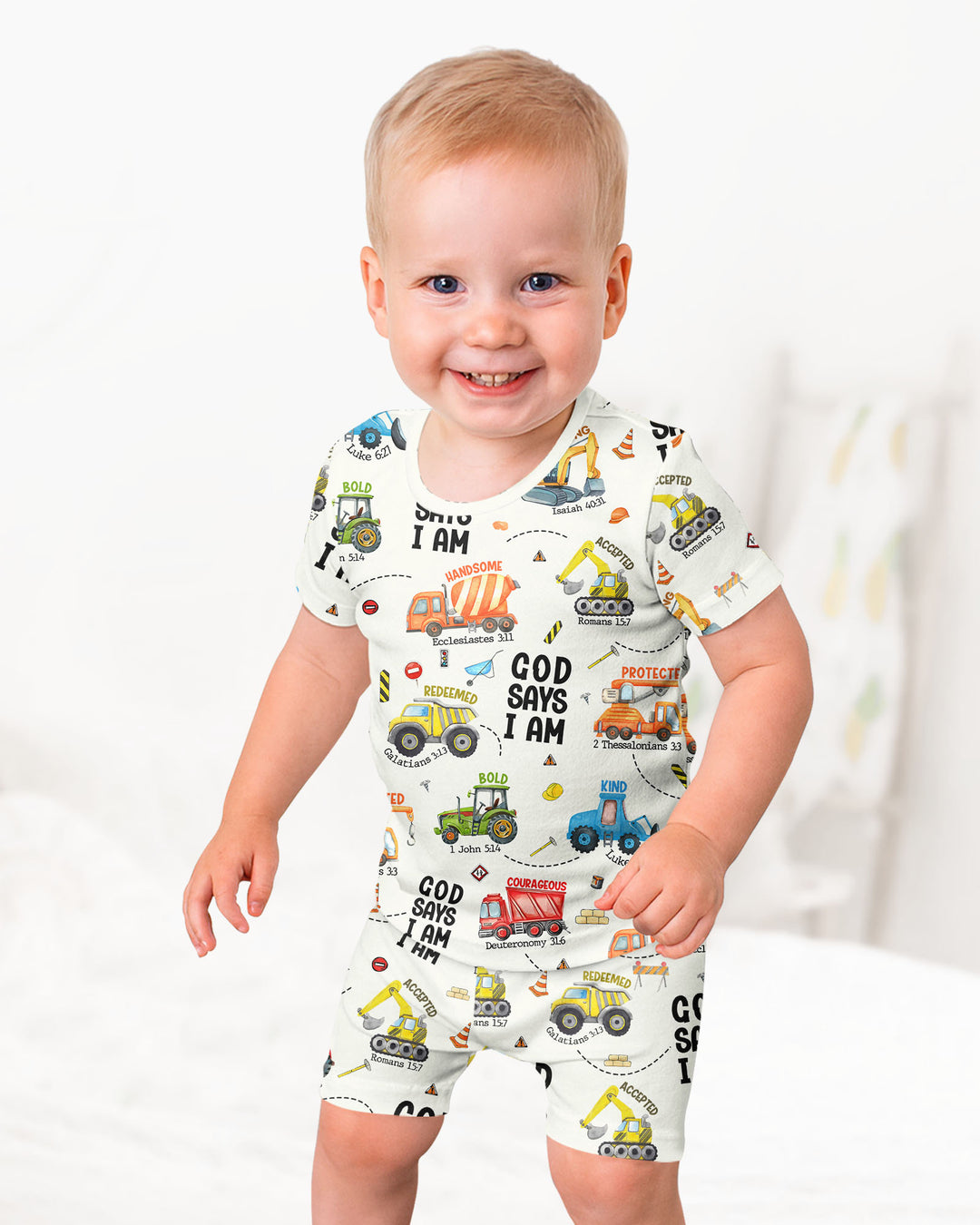 God Says I Am Boy Bamboo Two Piece Short Sleeve Shorts Pyjamas Set