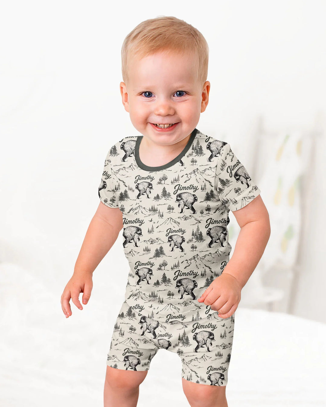 Template Bamboo Two Piece Short Sleeve Shorts Pyjamas Set