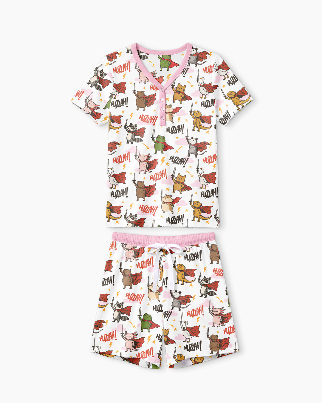 Huzzah! Huzzah! Bamboo Women Short Sleeve Short Pajama Set