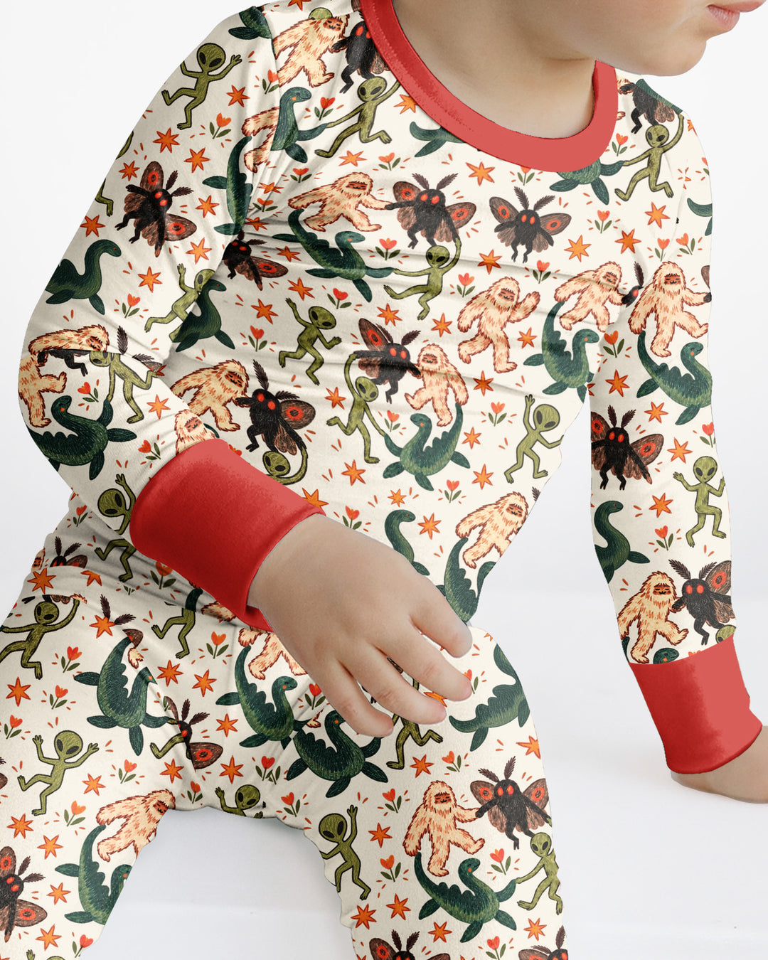 Dancing Cryptids Bamboo Two Piece Long Sleeve Pajama Set