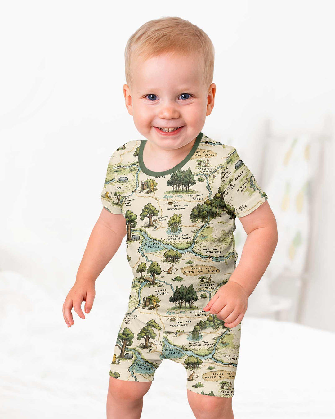 Template Bamboo Two Piece Short Sleeve Shorts Pyjamas Set