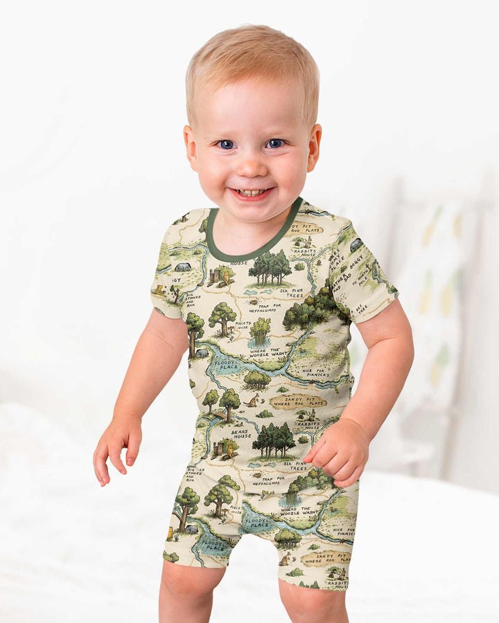 Template Bamboo Two Piece Short Sleeve Shorts Pyjamas Set