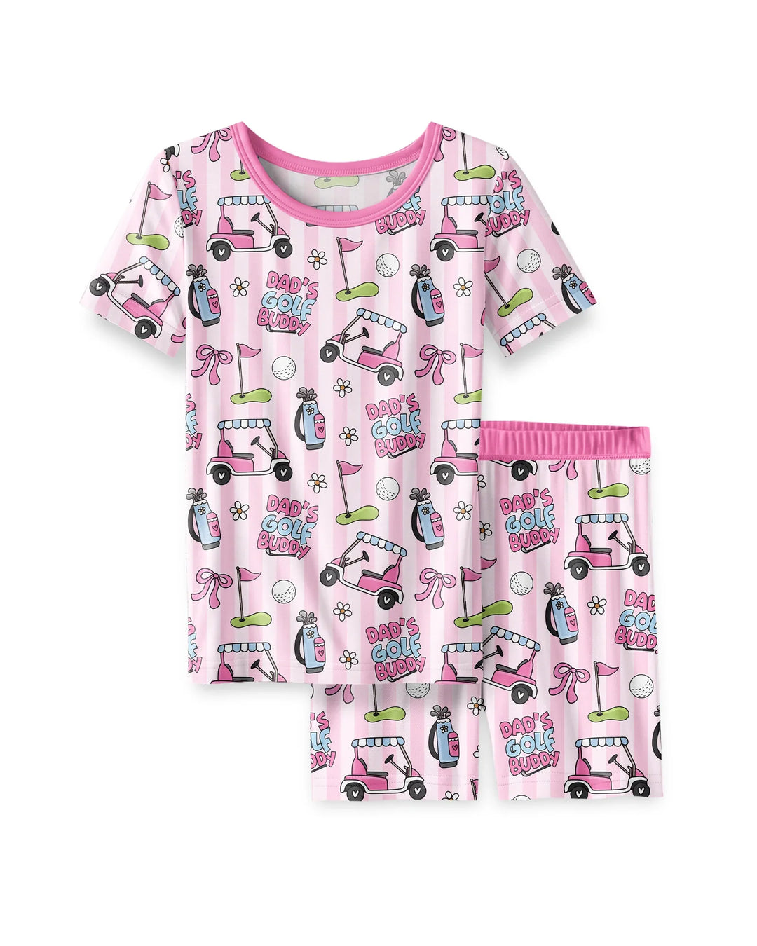 Dad's Golf Buddy Bamboo Two Piece Short Sleeve Shorts Pajama Set