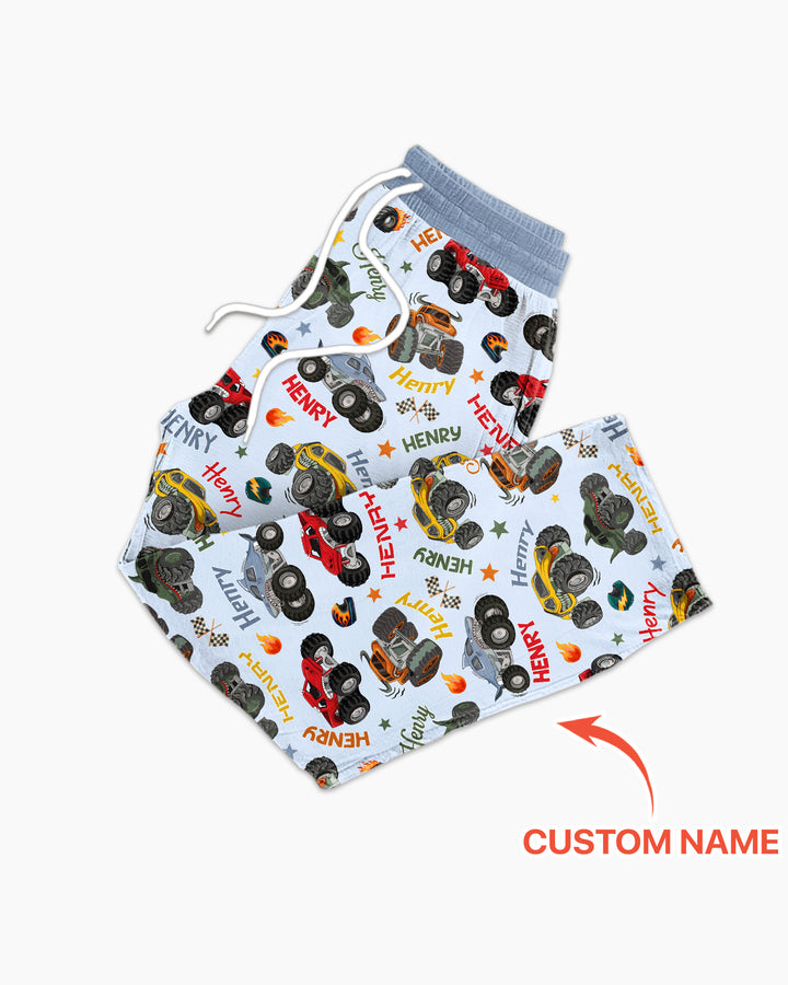 Personalized Monster Truck Bamboo Men's Pajama Set