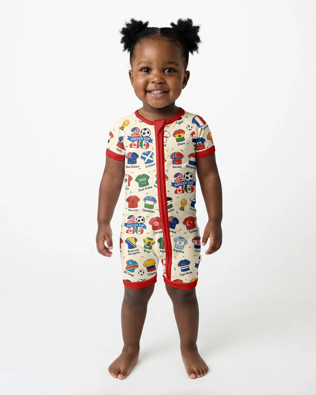 2026 Soccer World Jersey Flag Bamboo Shorty Zippy