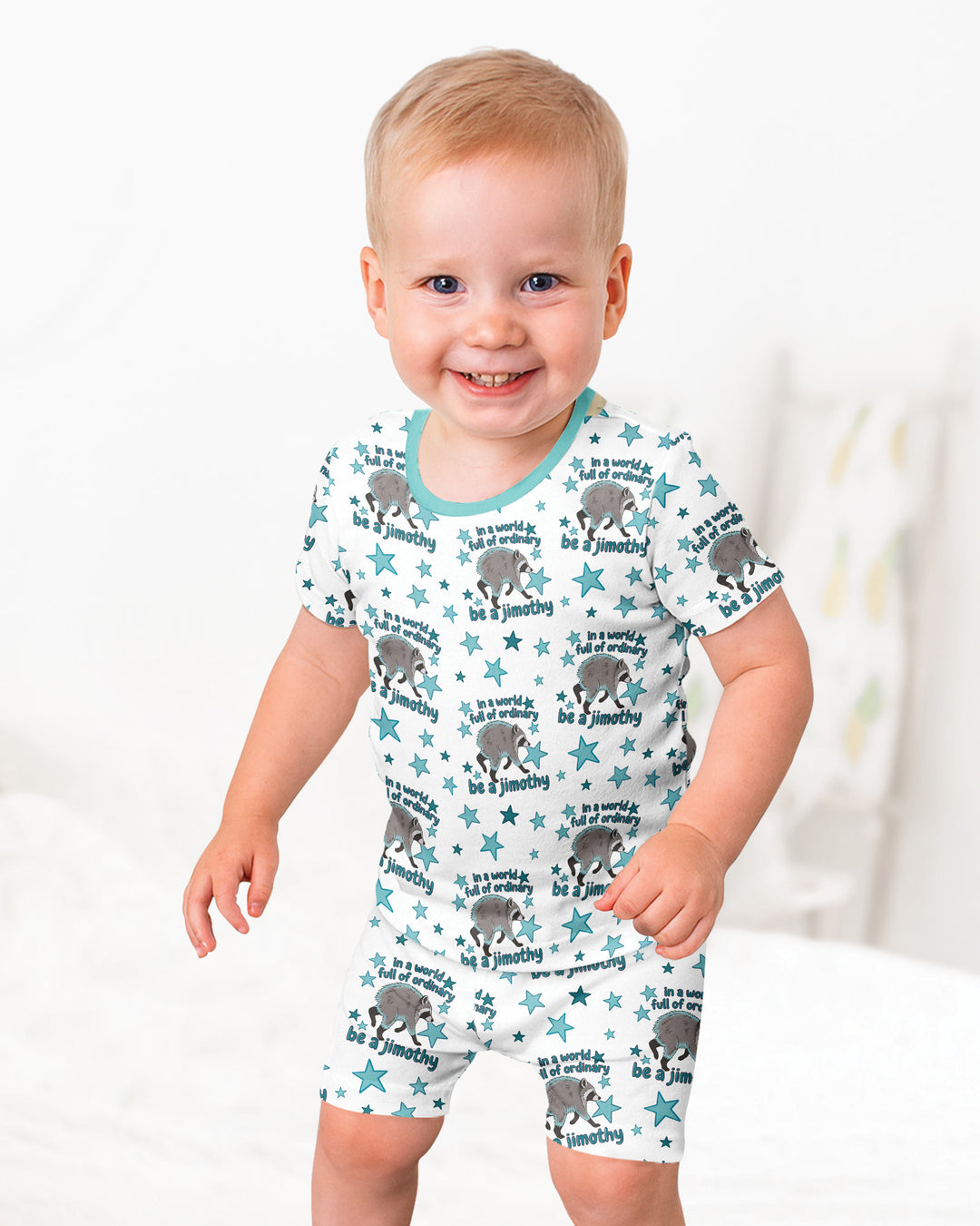 In A World Full Of Ordinary Be A Jimothy Bamboo Two Piece Short Sleeve Shorts Pajama Set