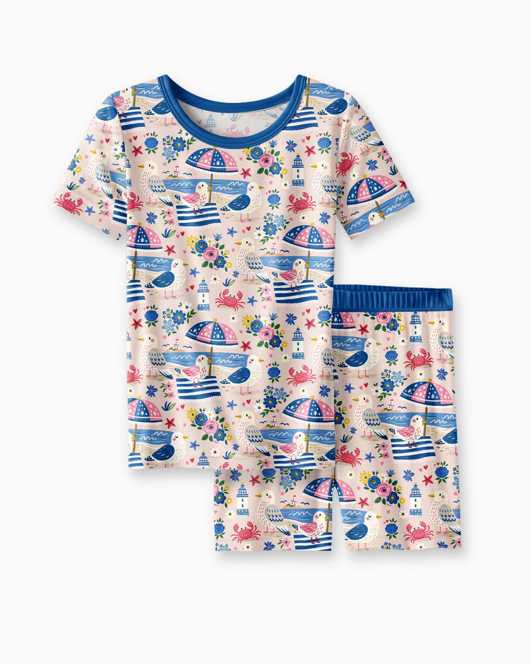 A Day At The Shore Bamboo Two Piece Short Sleeve Shorts Pajama Set
