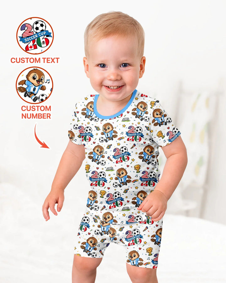 We Are The Champions Soccer Cup 2026 Bamboo Two Piece Short Sleeve Shorts Pajama Set